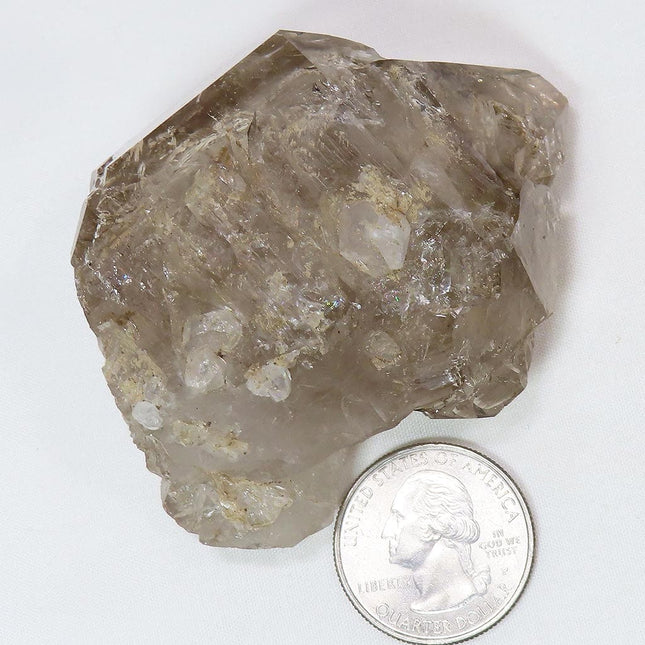 Arkansas Rare Smoky Skeletal Quartz Crystal Point with Rainbow