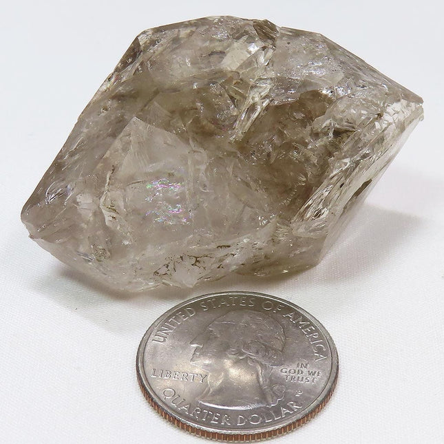 Arkansas Rare Smoky Skeletal Quartz Crystal DT Point with Rainbow