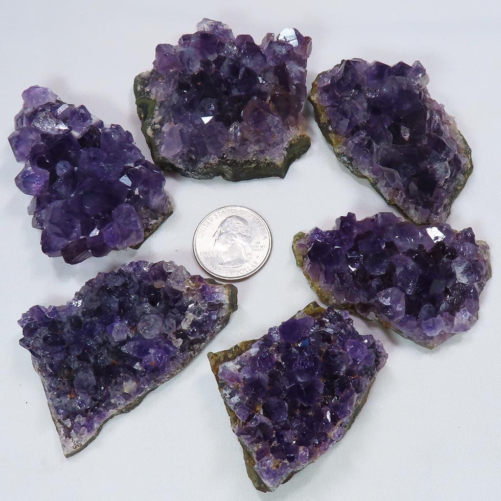 6 Amethyst Clusters from Uruguay