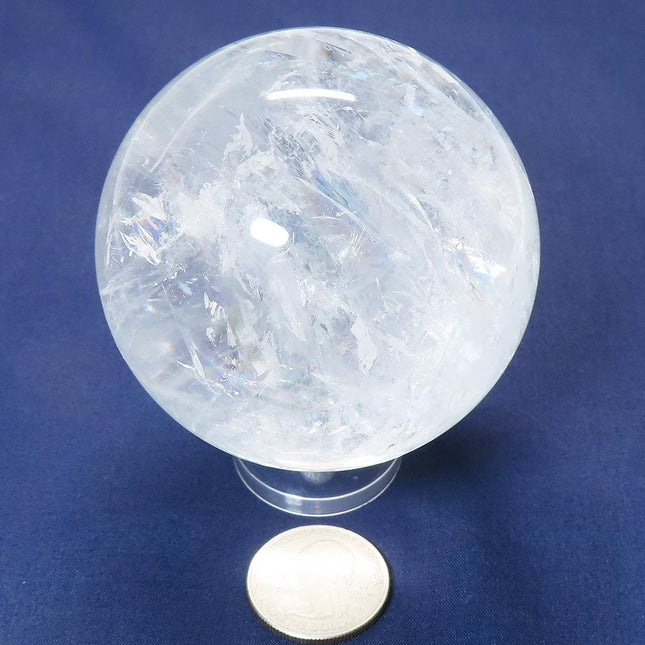 Polished Quartz Crystal Sphere Ball from Brazil with Rainbows