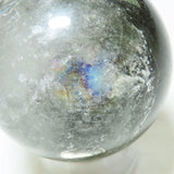 Polished Clear Quartz Phantom Sphere Ball with Rainbow from Brazil