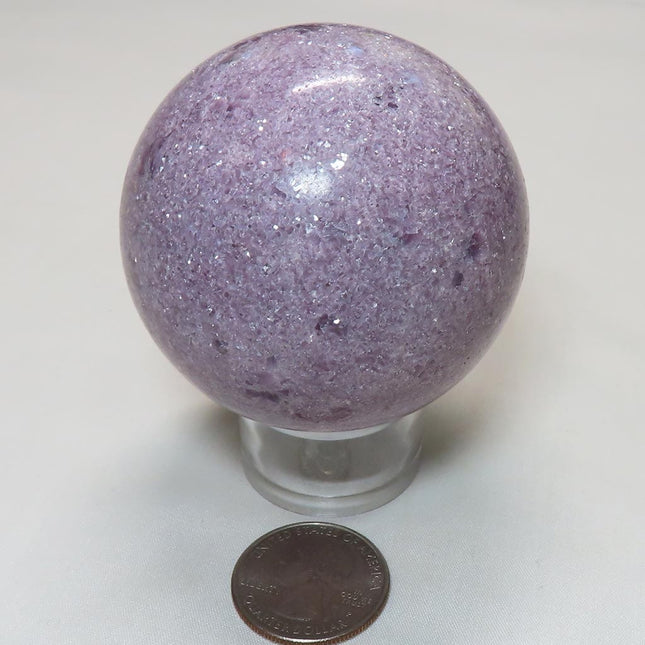 Polished Lepidolite Sphere Ball from Brazil