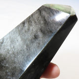 Polished Silver Sheen Obsidian Point from Mexico