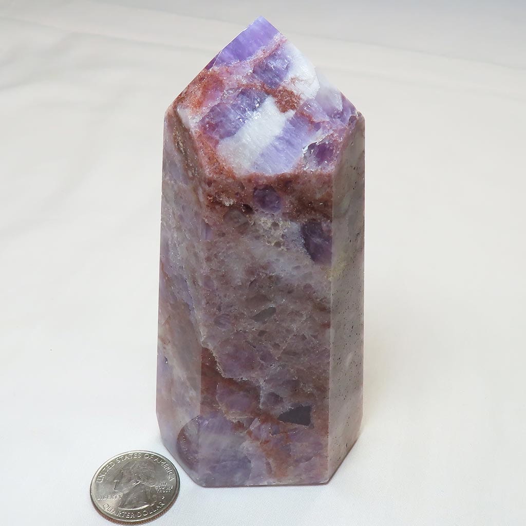Polished Red Healer Amethyst Point from Brazil