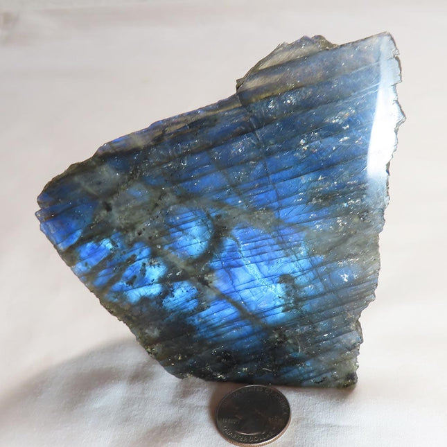 One Side Polished Labradorite Slab from Madagascar