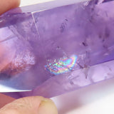 Polished Amethyst Double Terminated Tabby Point with Rainbow