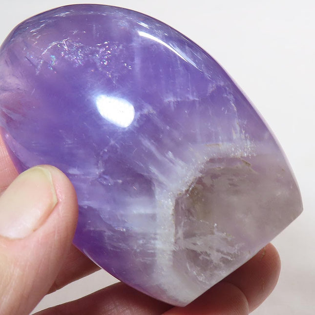Polished Smoky Amethyst Free Form with Rainbow from Madagascar