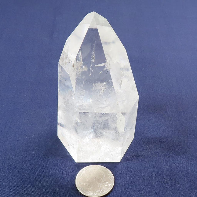 Polished Quartz Crystal Point from Brazil