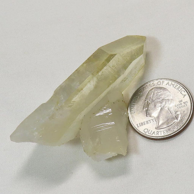 Arkansas Lemon Healer Quartz Crystal Point with Lightly Etched Faces