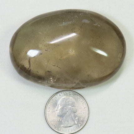 Polished Smoky Quartz Palm Stone from Brazil