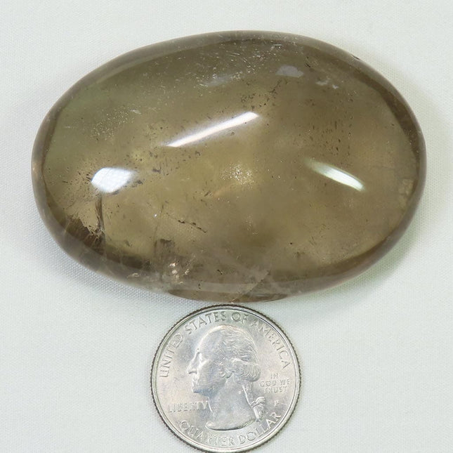 Polished Smoky Quartz Palm Stone from Brazil