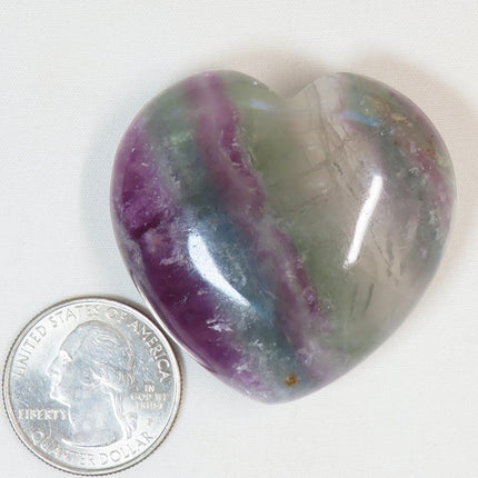 Polished Fluorite Heart from Central Africa