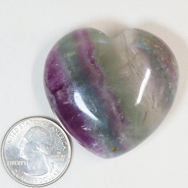 Polished Fluorite Heart from Central Africa