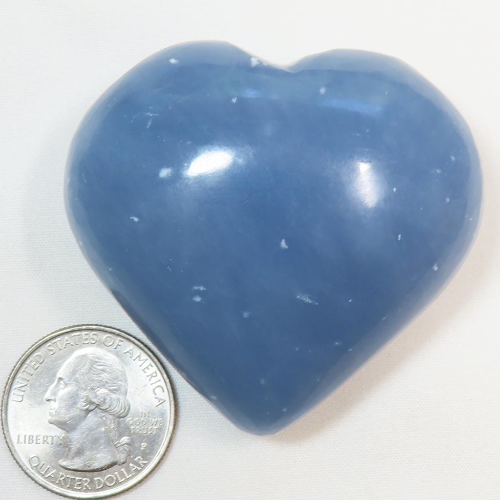 Polished Angelite Heart from Peru