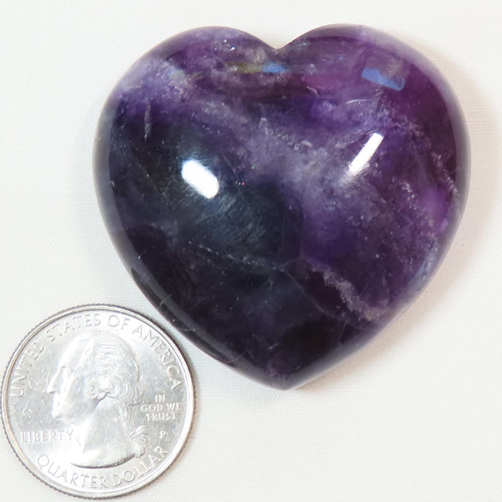 Polished Fluorite Heart from Central Africa
