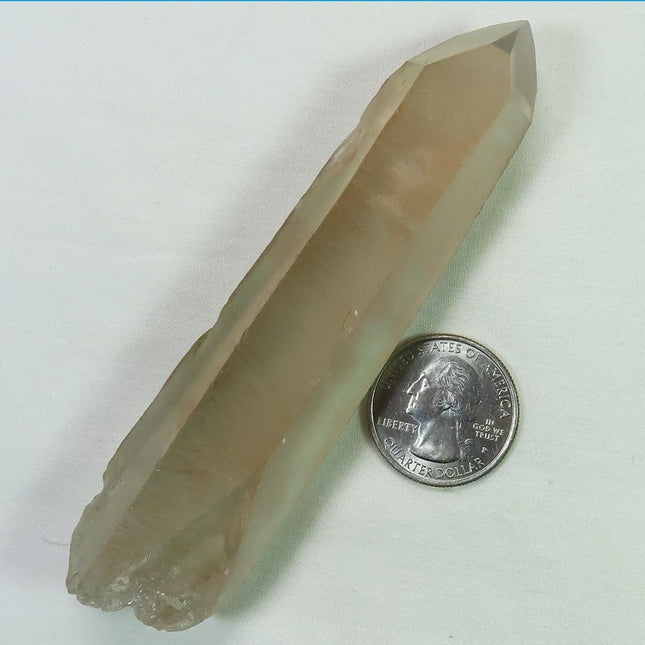 Pink Lemurian Seed Quartz Crystal Point w/ Partial Phantom from Brazil
