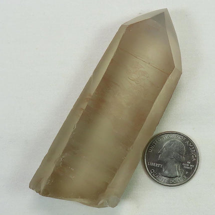 Pink Lemurian Seed Quartz Crystal Point w/ Partial Phantom from Brazil