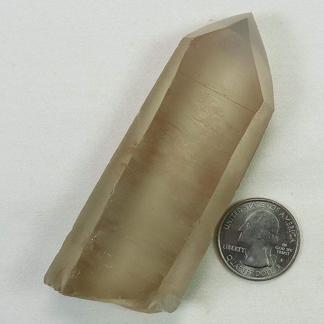 Pink Lemurian Seed Quartz Crystal Point w/ Partial Phantom from Brazil