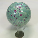Polished Ruby and Green Fuchsite with Kyanite Sphere Ball from India