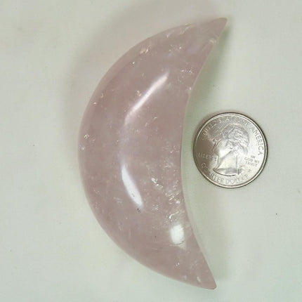 Polished Rose Quartz Crescent Moon from Madagascar