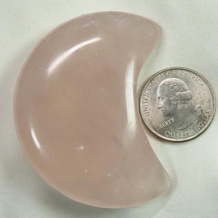 Polished Rose Quartz Crescent Moon from Madagascar
