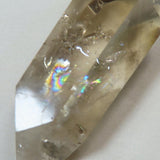Polished Smoky Quartz Crystal Double Terminated Point w/ Rainbow