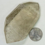 Polished Rutile Included Smoky Quartz Crystal Double Terminated Point