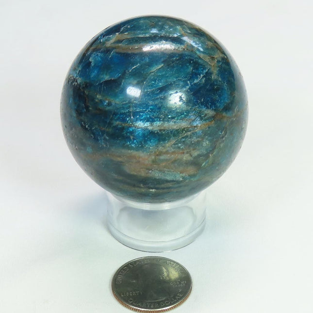 Polished Blue Apatite Sphere Ball from Madagascar