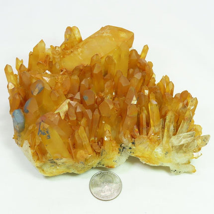 Arkansas Uncleaned Quartz Crystal Cluster with Iridescence & Goethite