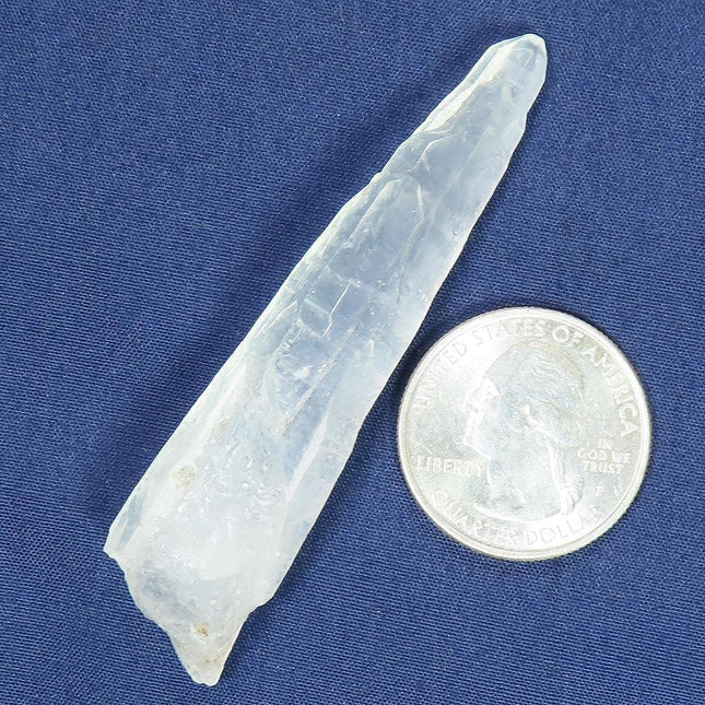 Laser Wand Quartz Crystal Point with Etched Sides from Brazil