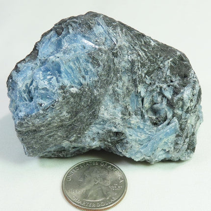 Brazilian Paraiba Blue Kyanite Cluster w/ Graphite & Black Tourmaline