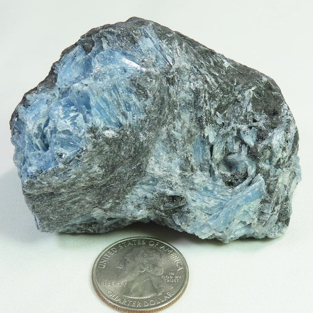 Brazilian Paraiba Blue Kyanite Cluster w/ Graphite & Black Tourmaline