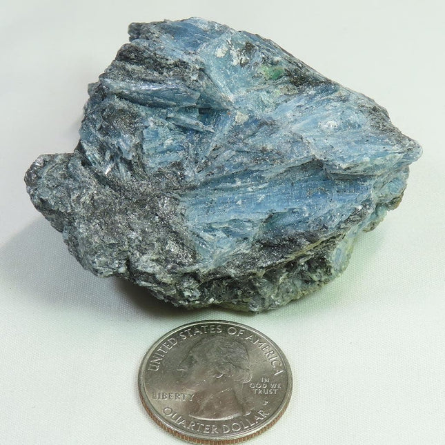 Brazilian Paraiba Blue Kyanite Cluster w/ Graphite & Black Tourmaline