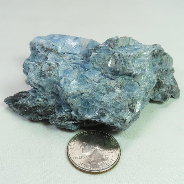 Brazilian Paraiba Blue Kyanite Cluster w/ Graphite & Black Tourmaline