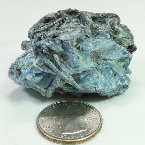 Brazilian Paraiba Blue Kyanite Cluster w/ Graphite & Black Tourmaline