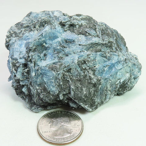 Brazilian Paraiba Blue Kyanite Cluster w/ Graphite & Black Tourmaline