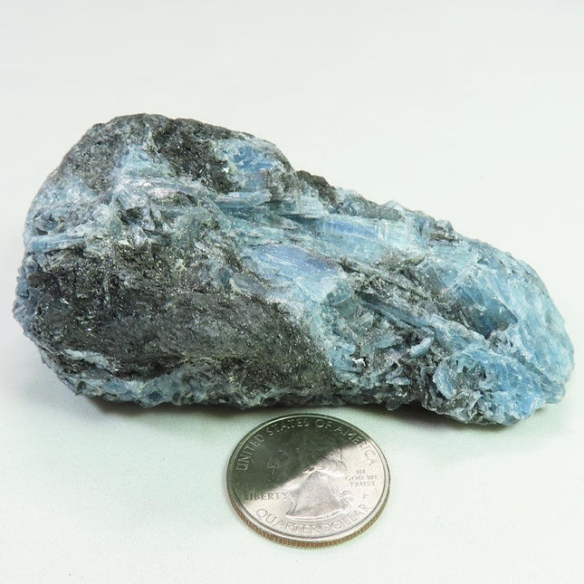 Brazilian Paraiba Blue Kyanite Cluster w/ Graphite & Black Tourmaline