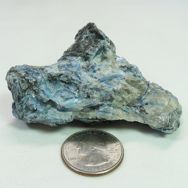 Brazilian Paraiba Blue Kyanite Cluster w/ Graphite & Black Tourmaline