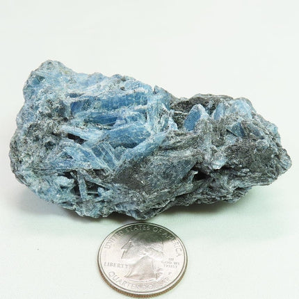 Brazilian Paraiba Blue Kyanite Cluster w/ Graphite & Black Tourmaline