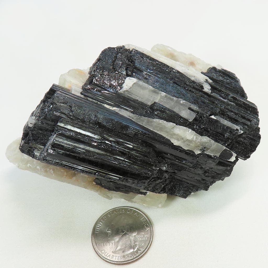 Black Tourmaline in Quartz with Dolomite from Brazil