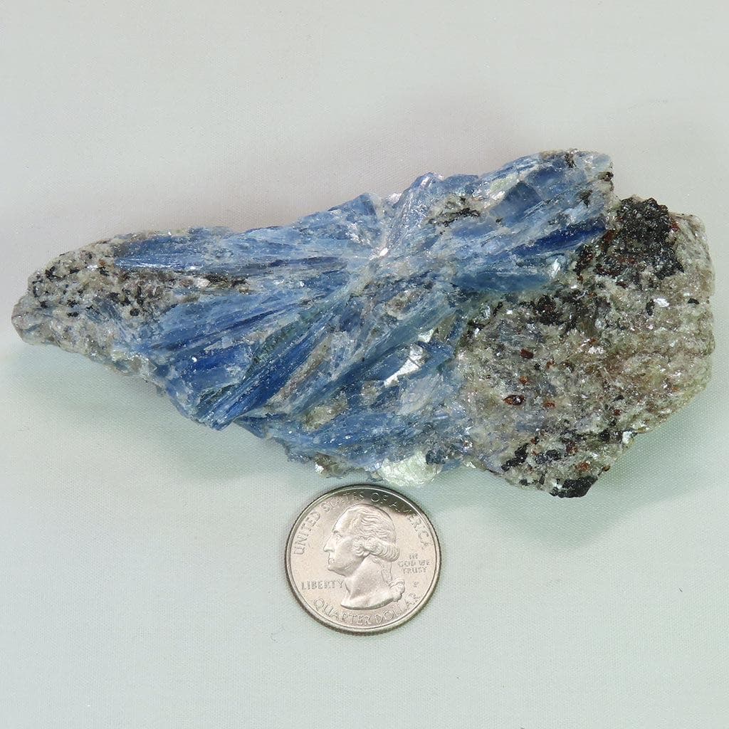 Blue Kyanite with Mica, Quartz and Black Tourmaline from Brazil