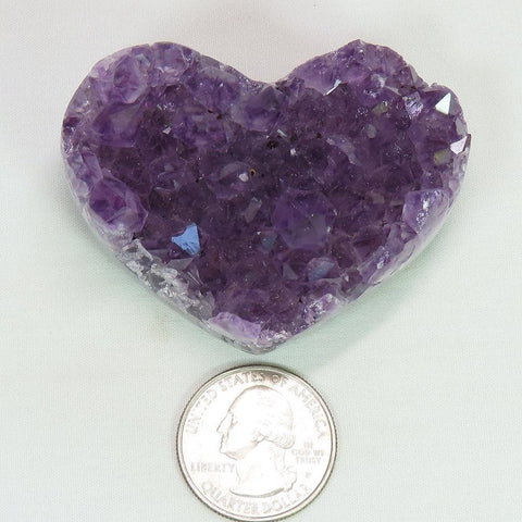 Amethyst Heart Cut from Uruguay Geode