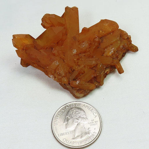 Tangerine Quartz Crystal Burr Cluster from Brazil