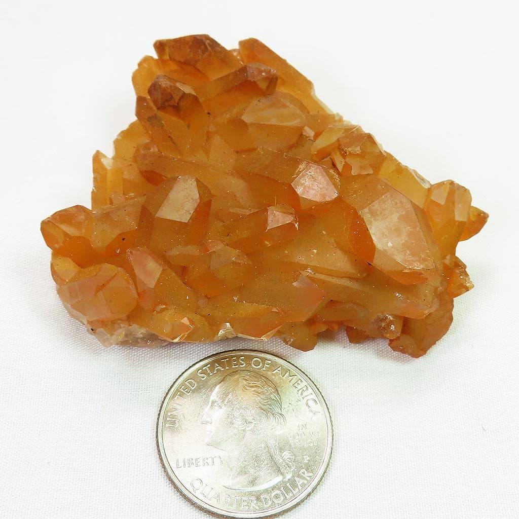 Tangerine Quartz Crystal Cluster from Brazil
