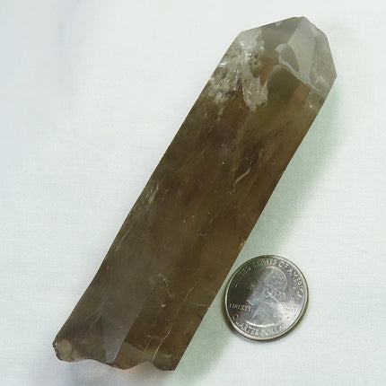 Smoky Quartz Crystal Point with Time-Link Activations from Brazil