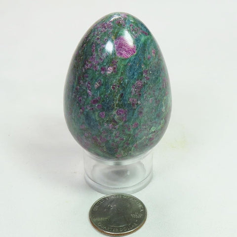 Polished Ruby and Green Fuchsite Egg from India