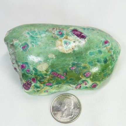 1 Side Polished Ruby and Green Fuchsite Slab from India