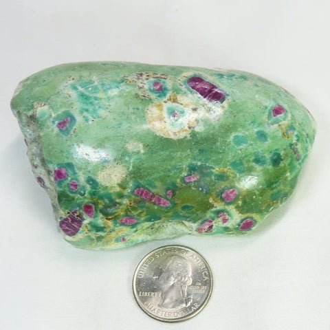 1 Side Polished Ruby and Green Fuchsite Slab from India