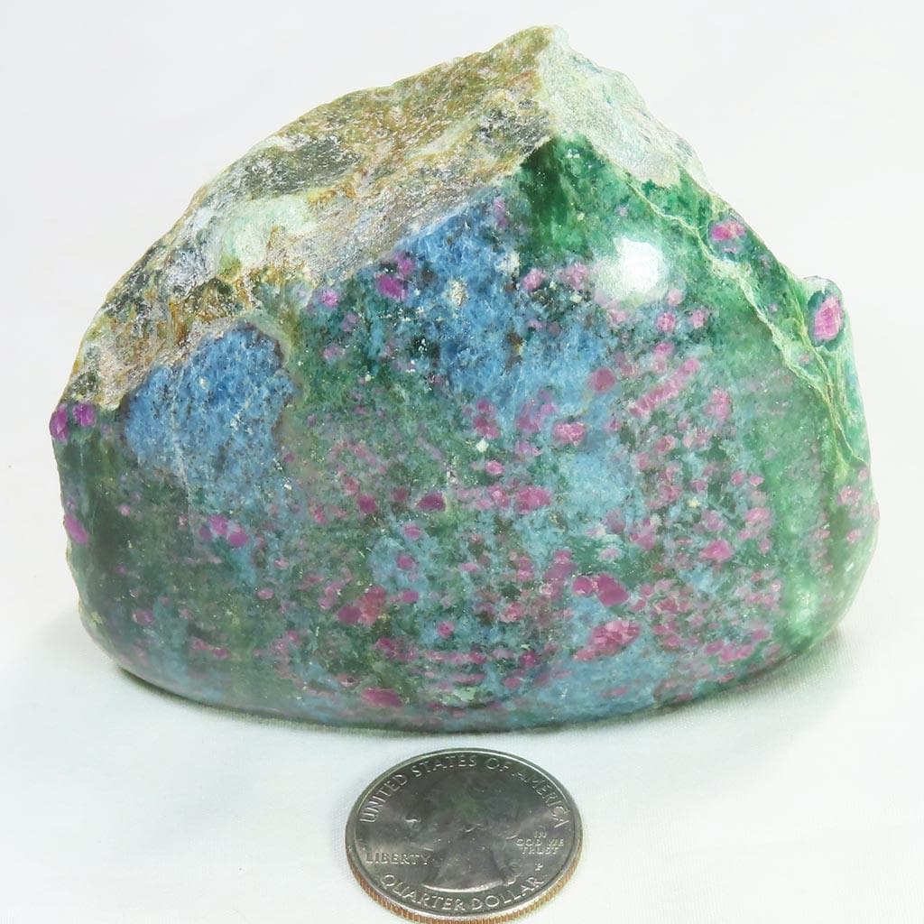 1 Side Polished Ruby and Green Fuchsite Slab from India