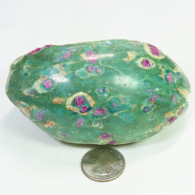 1 Side Polished Ruby and Green Fuchsite Slab from India